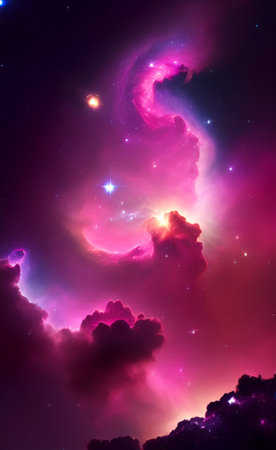 Cosmic space and stars, nebula and galaxy, cosmic abstract backgroundの素材