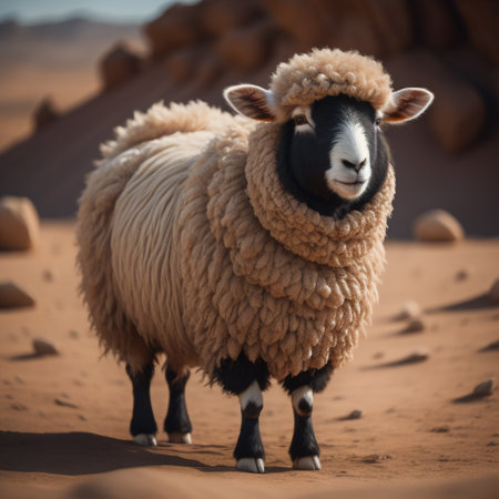Sheep in the Namib Desert, Namibia, Africa.の素材