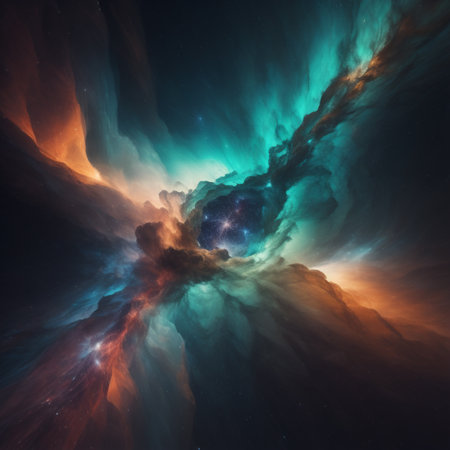 Nebula and stars in deep space, science fiction wallpaper.の素材