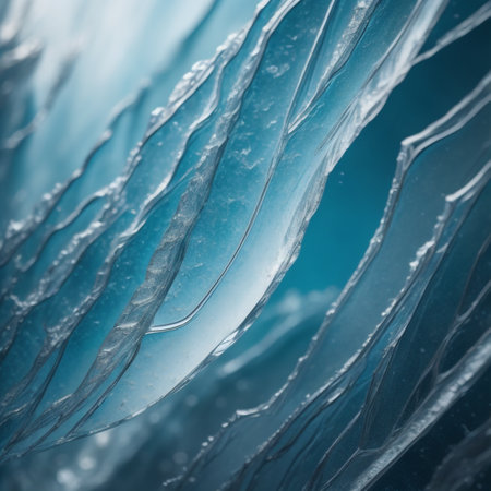 Close-up of ice texture. Blue background. 3d renderingの素材