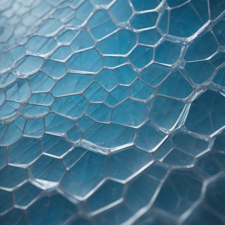Blue abstract background with hexagons. 3d rendering, 3d illustration.の素材