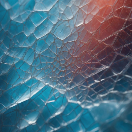 Broken glass background. Close-up of broken glass texture.の素材