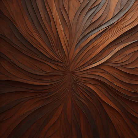 Wooden texture. 3D render of wood texture with spiral patternの素材
