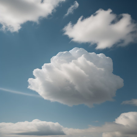 White clouds in the blue skybe used as background.の素材