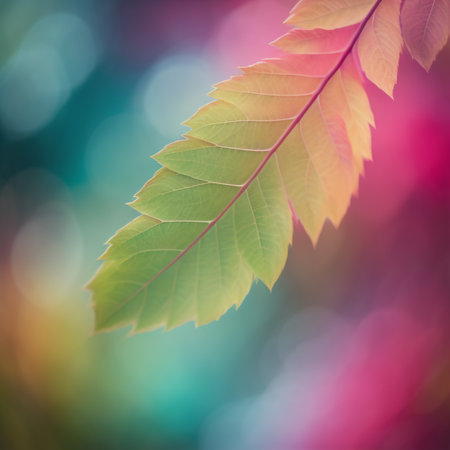 Close up of green leaf with bokeh background, nature conceptの素材