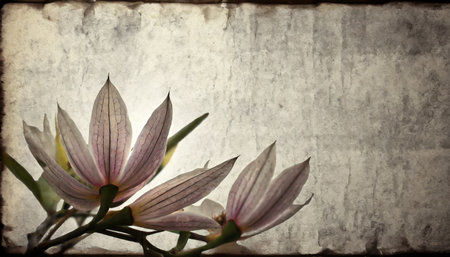 Magnolia flower on grunge background with space for text or imageの素材