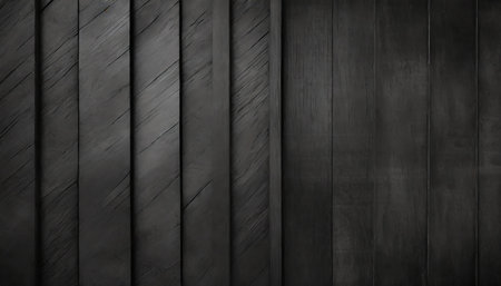 Black wood plank wall texture background for interior or exterior design business.の素材