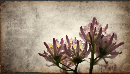 flowers on grunge background with space for your text or imageの素材