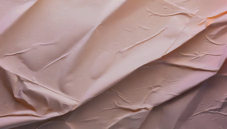 Crumpled paper texture background. Pink and beige colors.の素材