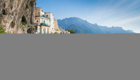 Panoramic view of Amalfi Coast, Campania, Italyの素材