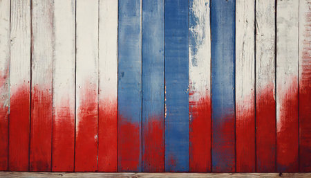 Old painted wood wall - texture or background. Flag of the Netherlandsの素材
