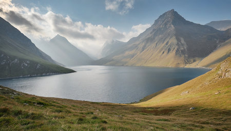 Mountains and fjord in Norway, Scandinavia, Europeの素材