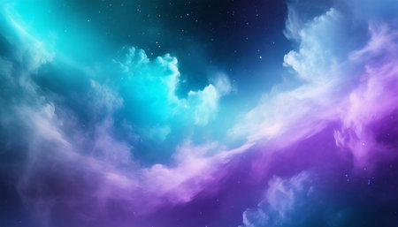 Night sky with stars and nebula, 3d rendering. Computer digital drawing.の素材