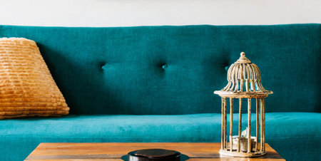 Beautiful luxury pillow on sofa decoration in livingroom interior - Vintage Light Filterの素材