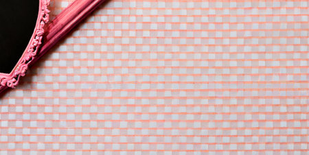 Close up photo of a blackboard on a checkered backgroundの素材