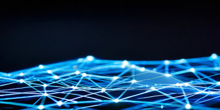 Abstract technology background. Network connection structure with dots and lines. 3d renderingの素材