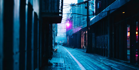 night view of the streetの素材