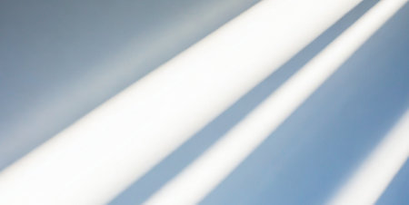 Blurred abstract background. Sunlight and shadow on white wall.の素材