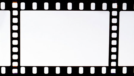 Film strip with blank space for your text or image on white backgroundの素材