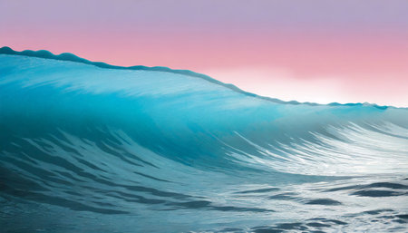 blue pink sunset ocean wave banner isolated transparent png graphic resource as background for ocean sea water wave illustrationの素材