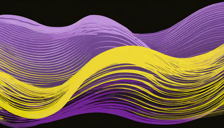 purple and yellow abstract ocean waves texture lines transparent png isolated flowing sea wave banner graphic resource as background for ocean wave abstract graphicsの素材