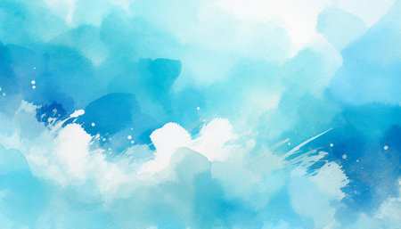 abstract watercolor blue marine and white for textures fresh cheerful and relaxing summer concept positive and healthy tones to background or wallpaper generative aiの素材