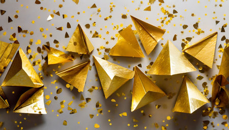 gold triangular confettiの素材
