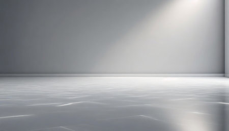 light gray wall and smooth floor with interesting light reflections background for the presentation ai generatedの素材