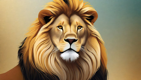 lion portrait poster ai renderの素材