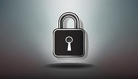 closed lock icon black outlines vector illustrationの素材