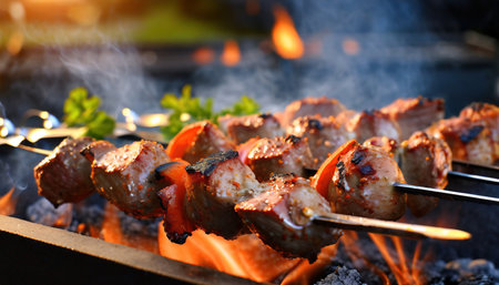 shish kebab on the grillの素材