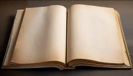 old book pages isolated with clipping path for mockupの素材