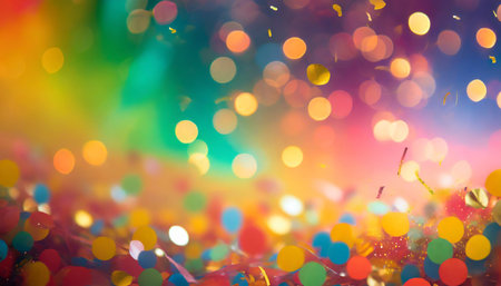 celebration and colorful confetti party blur abstract backgroundの素材