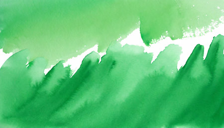 Abstract green watercolor on white background. Texture paper. Hand drawn.の素材