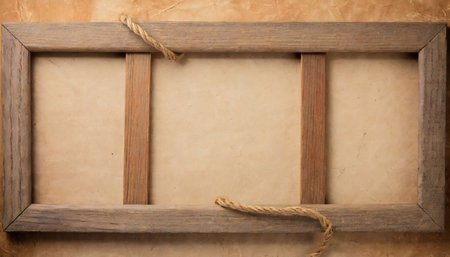 wood frame with a line of the border on old rustic vintage paperの素材