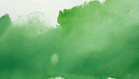 Abstract green watercolor brush strokes painted background. Texture paper. Vector illustration.の素材