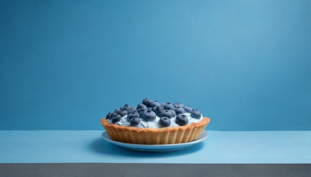 blueberry pie trendy blue color background sea color pattern wall for image inserting studio light blue background for designers wall wallpaper and surface textureの素材