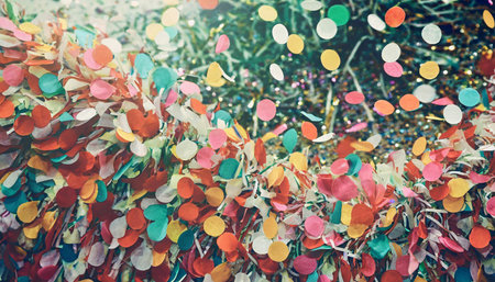 celebration and colorful confetti party abstract backgroundの素材