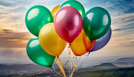 balloon festive birthday decorationの素材