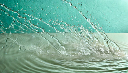 texture of splashing water on pastel backgroundの素材