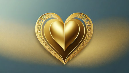 golden heart on backgroundの素材
