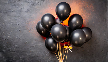 bunch of black baloons on a background black fridayの素材