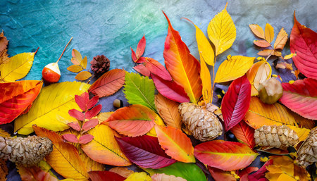 colorful fall leaves backgroundの素材