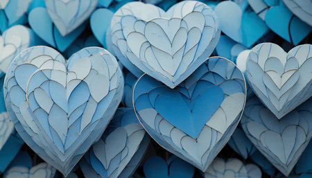 blue heart shape holiday photo backgroundの素材