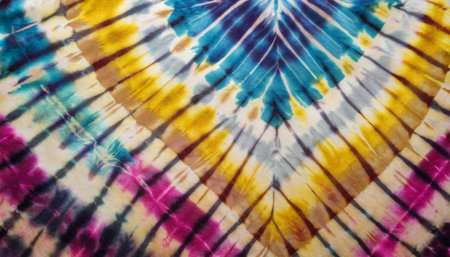 heart sign tie dye pattern hand dyed on cotton fabric abstract backgroundの素材