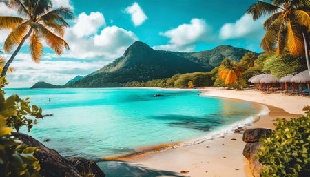 tropical island beach wallpaperの素材