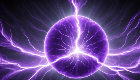 purple plasma pure energy and force electical powerの素材