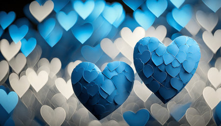 blue heart shape holiday photo backgroundの素材