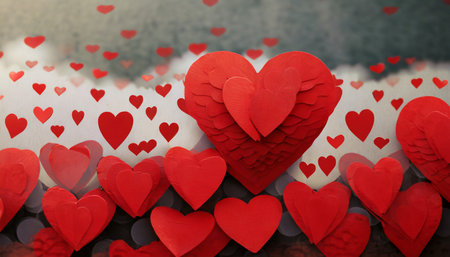 red heart shape holiday photo backgroundの素材