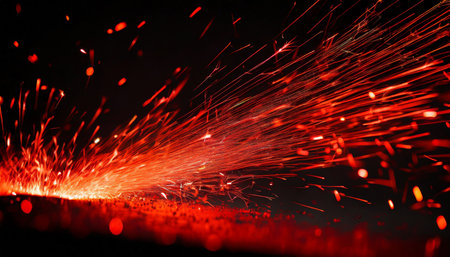 red sparks on a black backgroundの素材